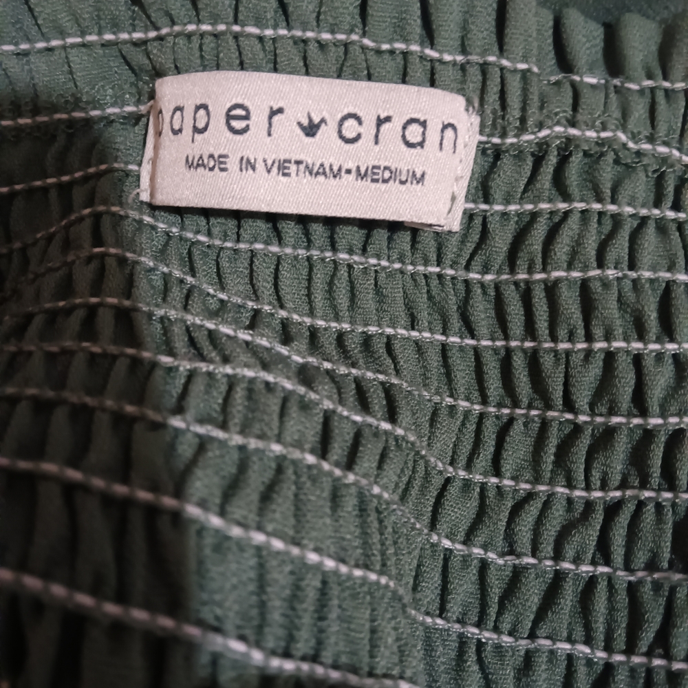 Paper Crane Green Smocked Camisole - Picture 3 of 4
